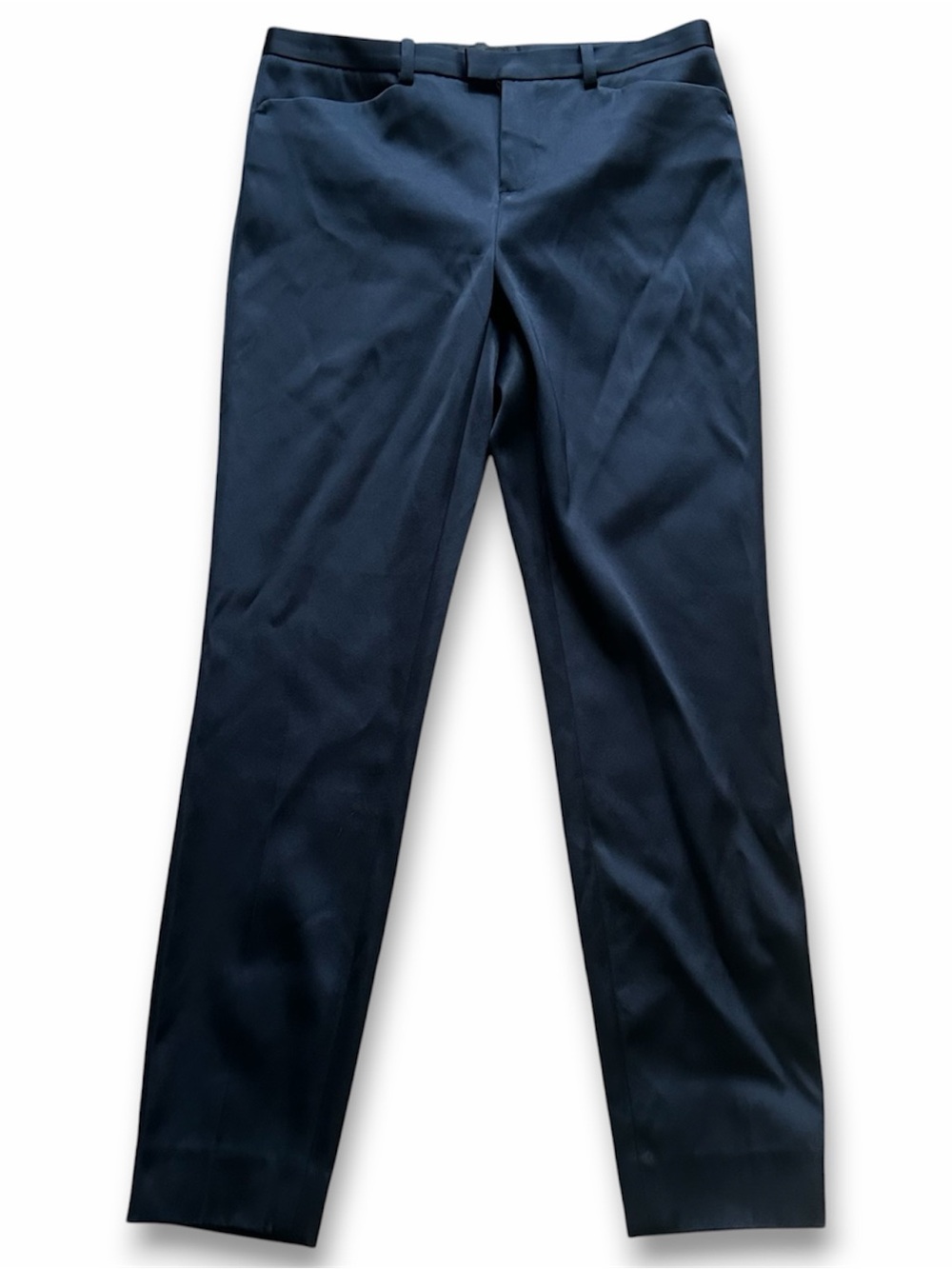 ATM Anthony Thomas Melillo Black Satin Tailored Pants Low-Rise Slacks